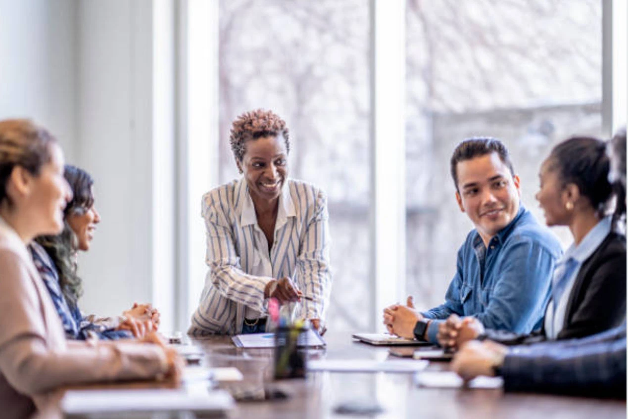 lady leading a meeting